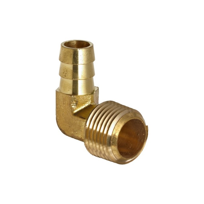 Anderson Metals - 57020-0604 Brass Hose Fitting, 90 Degree Elbow,