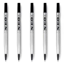 Hochwertiger Quink-Rollerball-Stift füllt Feinspitze 0.5 mm nach - Kompatibel mit Parker (5 x SCHWARZE TINTE)