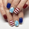 4th Of July Fake Nails Short Square Press On Nails