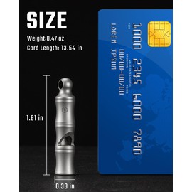 KeyUnity KA55 Titanium Emergency Whistle with Chain, Loud Emergency, Referee Whistle EDC Loud Signal Whistle 120 dB for Outdoor Camping, Hiking & Training