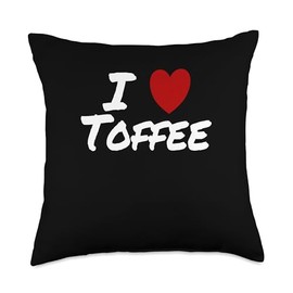 I Heart (Love) Toffee Favorite Candy Flavor Syrup Coffee Throw Pillow