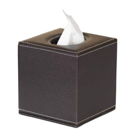 Tissue Box Holders, Tissue Box Cover Napkin Holder PU Leather Tissue Dispenser Facial Tissue Box for Home Office Car Tissue Cover (Brown)