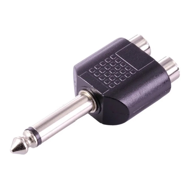 Adaptador Audio Rca Splitter Macho Jack 6.35mm Estereo Plug