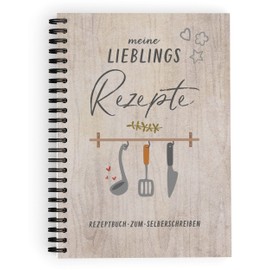 KuschelICH KuschelICH Rezeptbuch zum Selberschreiben - Lieblingsrezepte DIN A5 mit Inhaltsverzeichnis & Schutzcover