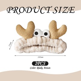 2 Pieces Cartoon Hair Ties, Elastic Hair Ties, Face Wash Hair Ties, Cute Plush Hair Ties, Girls Hair Ties, Facial Makeup Hair Ties