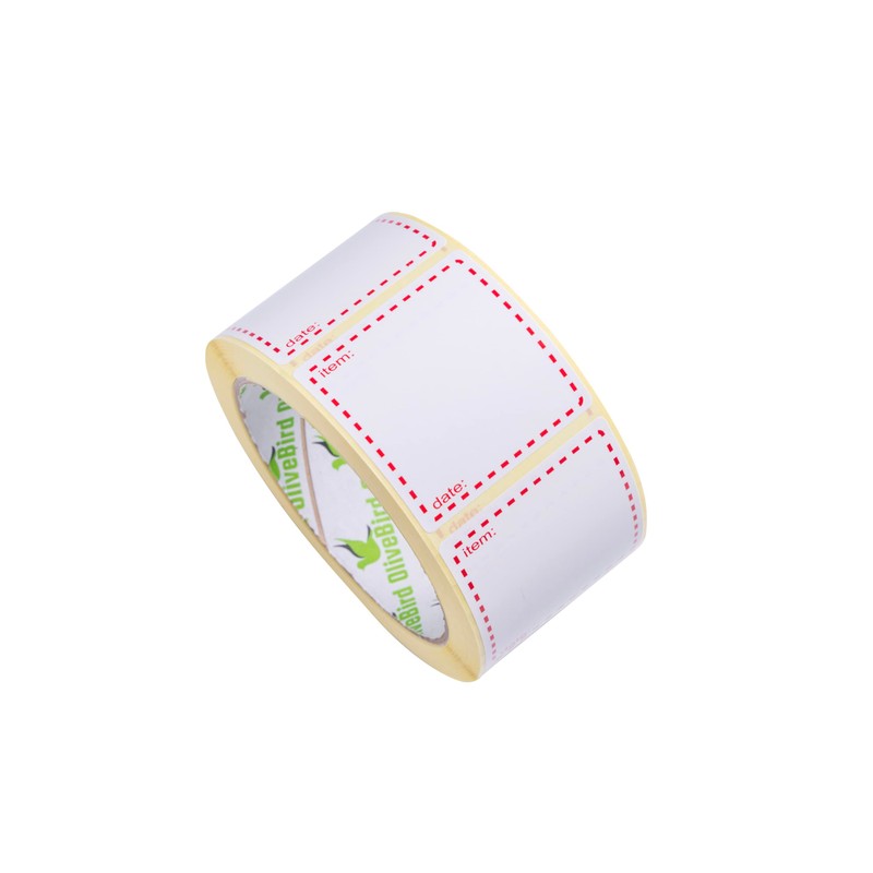 OliveBird 500 x Removable Labels On Roll, Size 50x50mm Square,