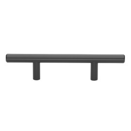 GlideRite Hardware 3" Center, 6" Long Solid Handle Bar Pulls, Matte Black, 5000-76