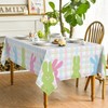 Horaldaily Easter Tablecloth 60x120 Inch, Spring Bunny Happy Easter Table