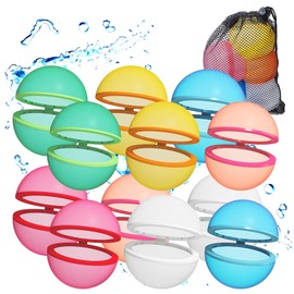 Reusable Water balloons Summer Toy Water Toy for Boys and Girls Pool Beach Toys for Kids ages 3-12 Outdoor Activities Water Games Toys Self Sealing Water Splash Ball for Fun (12 packs)