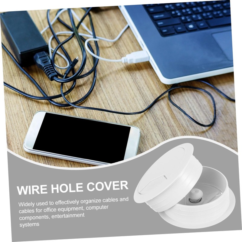 IWOWHERO 6pcs Desk Grommet Cable Hole Cover Flexible Cable Organizer
