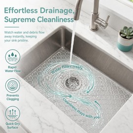 FTISSLY 2 PCS Kitchen Sink Mat Adjustable Sink Protector Mat Clear