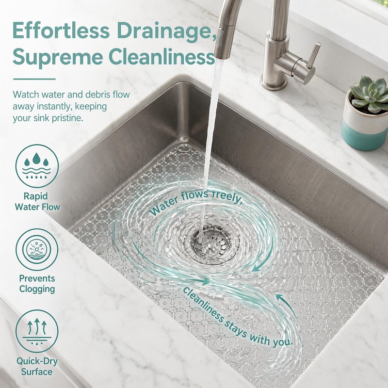 FTISSLY 2 PCS Kitchen Sink Mat Adjustable Sink Protector Mat