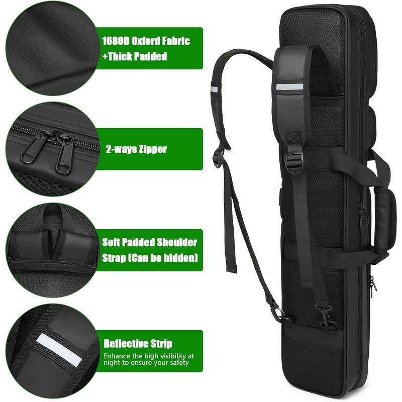 Beejirm Pool Cue Case - 4x4 Padded Pool Cue Bag