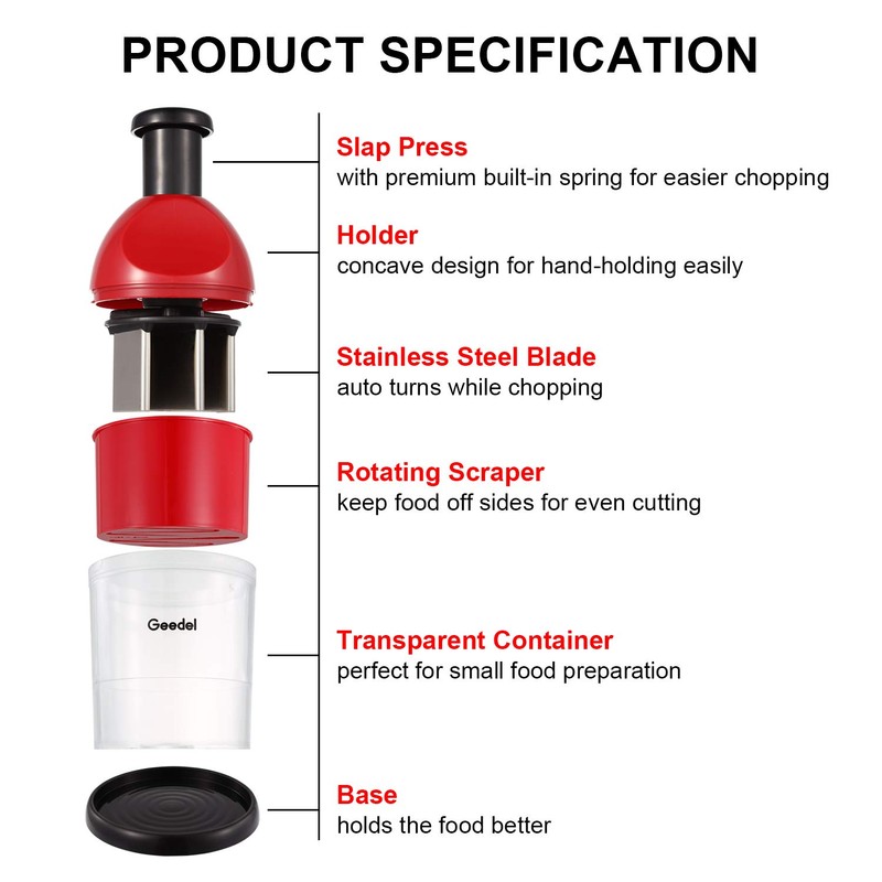 Manual Chopper, Garlic Onion Slap Chopper for Kitchen, Easy to