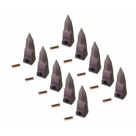 10- Bobcat Stye Mini Excavator / Skid Bucket Teeth w/ Pins - 7107320 , 6737325TL