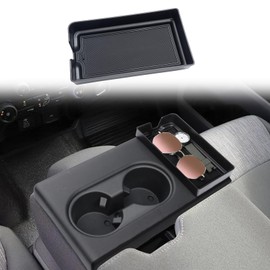 RAVOTOM Jump Seat Organizer Tray Expander for Ford 2018-2025 F150, 2023-2025 F250 F350 F450 F550 Accessories Super Duty Interior Armrest Storage Box Anti-Slip ABS Plastic Material