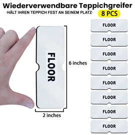 Birllaid Pack of 8 Carpet Non-Slip Grippers for Floors Washable and Reusable Double-Sided Carpet Tape for Area Carpets, Keep Corners Flat, No Damage to Floor