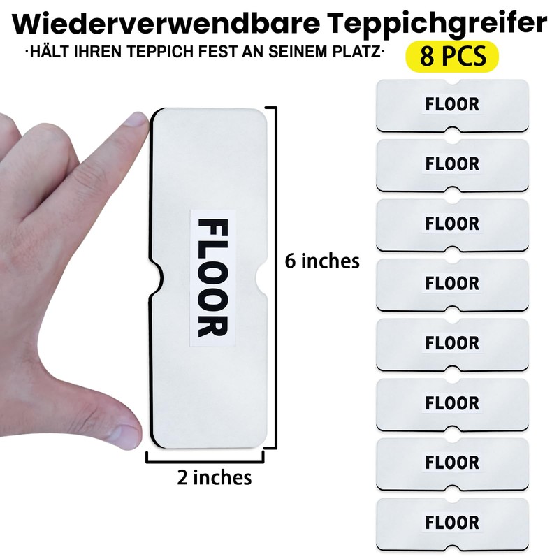 Birllaid Pack of 8 Carpet Non-Slip Grippers for Floors Washable