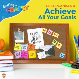 Small Cork Board with Pins, Screws & Wall Hanger | A4 | Pin Board, Cork Notice Board, Vision Board, Memo Board, Bulletin Board, Mood Board, Cork Boards for Walls, Notice Boards for Home, Pin Boards