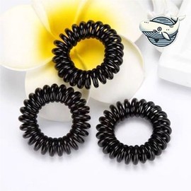 Black Spring Hairband Elastic Hair Tie Styling (WFHG8SV) / 블랙 스프링 헤어밴드 고무줄 헤어타이 스타일링 (WFHG8SV)