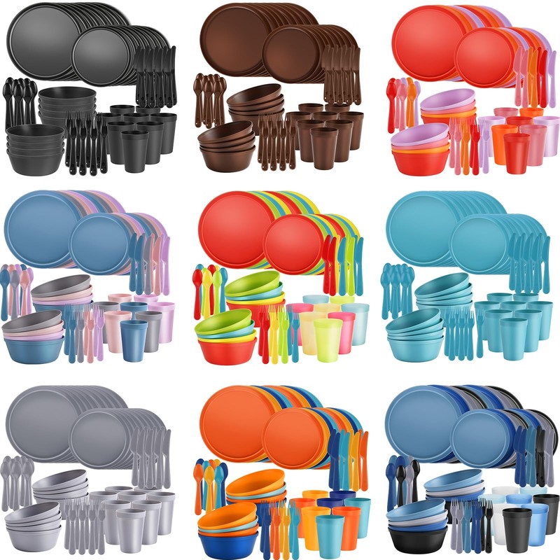 ZIVONA 40-Piece Unbreakable Kids Dinnerware Set for Toddlers & Children,
