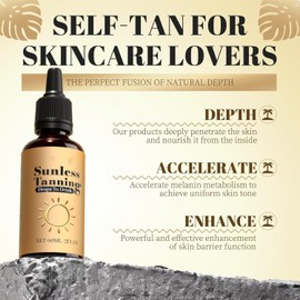 Sunless Tanning Drops To Drink - Drinkable Tanning Drops - Oral Drink - No Sun Required (2pcs)