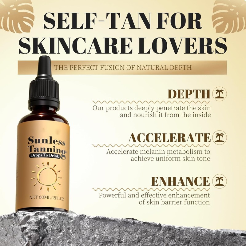 Sunless Tanning Drops To Drink - Drinkable Tanning Drops -
