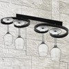 SAMGUYUE 2 Pcs Wall Mounted Wine Glass Rack Stemware, Metal