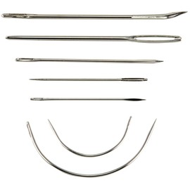SINGER 01025 Heavy Duty Household Hand Needles, 1 Canvas, 1 Carpet, 1 Leather, 1 Sacks, 1 Sail, 2 Upholstery, Assorted 7/Pkg