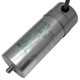 Lumonic Starting capacitor Hydra MKP-500 30-C [incl. cable 40cm] | motor capacitor 30µF 470V 45x125mm I capacitor with high-quality metal housing