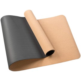 Newgen Medicals Yogamatte: rutschfeste Yoga-Matte aus Kork und Natur-Kautschuk, 183 x 61 x 0,5 cm (Fitnessmatte Kork, Yogamatte Kork Naturkautschuk, Anti Rutsch)