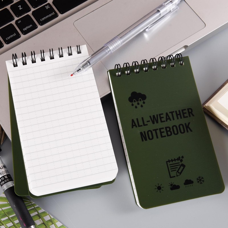 DILUSILK 2 Pack Waterproof Notepad, All Weather Police Notepad, Mini