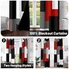 Tyrot Red Black Grey Blackout Curtains for Bedroom Living Room