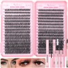 Lash Clusters Kit, 640 Pcs Eyelashes Clusters Extensions Kit 9-16mm