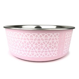 Barkley & Bella Dog Bowl Marrakesh Rose Large, Rose - Dog Bowl, Stainless Steel, Durable, Dishwasher-Safe, Lightweight, Non-Slip Base