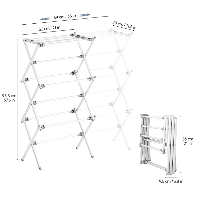 APEXCHASER Drying Rack Clothing - 3 Tier Metal Clothes Drying