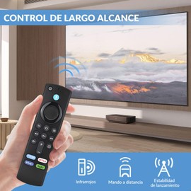 DOMOKO Control Remoto Compatible con Fstick 4k Lite Cube TV 3rd, con Control de Voz, Teclas de Acceso Rápido, Funda