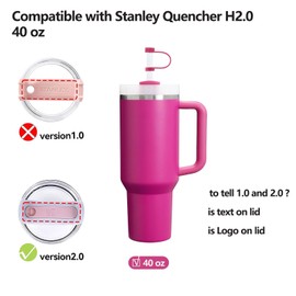 DUNLAGUE Silicone Spill Stopper Set for Tumbler Cup 2.0 30oz & 40oz with Straw Cover (Set of 2, Fuchsia)