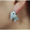 Cimenexe Bohemian Acrylic Shark Stud Earrings Gray Clay Shark Earrings