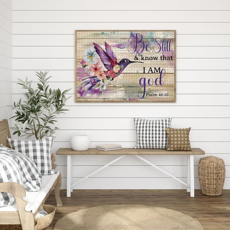 Religious Hummingbird Puzzles for Adults 1000 Pieces, Bird Flower Christian