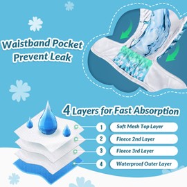 SlowTon Washable Dog Diapers Female - 3 Pack No Leak Reusable Doggie Puppy Diaper with Adjustable Buttons, Comfortable Female Dog Diapers for Heat Cycle Period Small Medium Large Dogs (L)