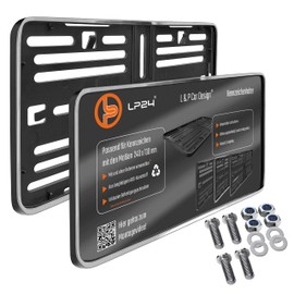 License Plate Holder 240 x 130 Chrome Look Light Motorcycle License Plate Holder Tractor 240 x 130 Number Plate Holder Number Plate Amplifier Trailer Number Plate Holder with Mounting Material