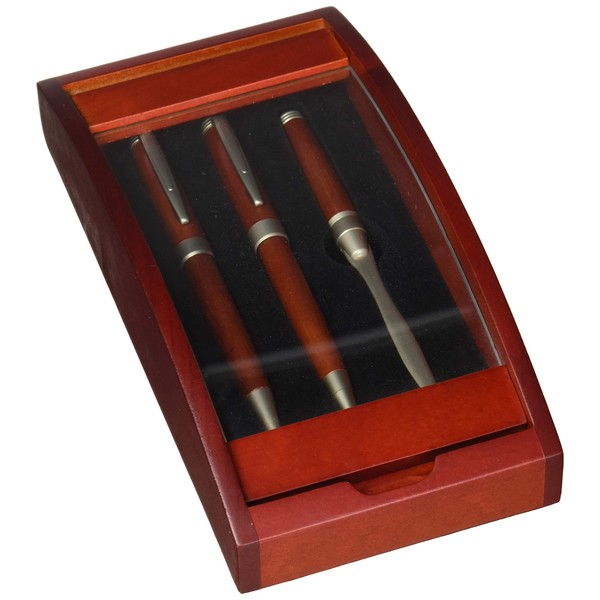 BF Systems Alex Navarre's Pen, Pencil and Letter Opener Set in a Wood and Glass Case