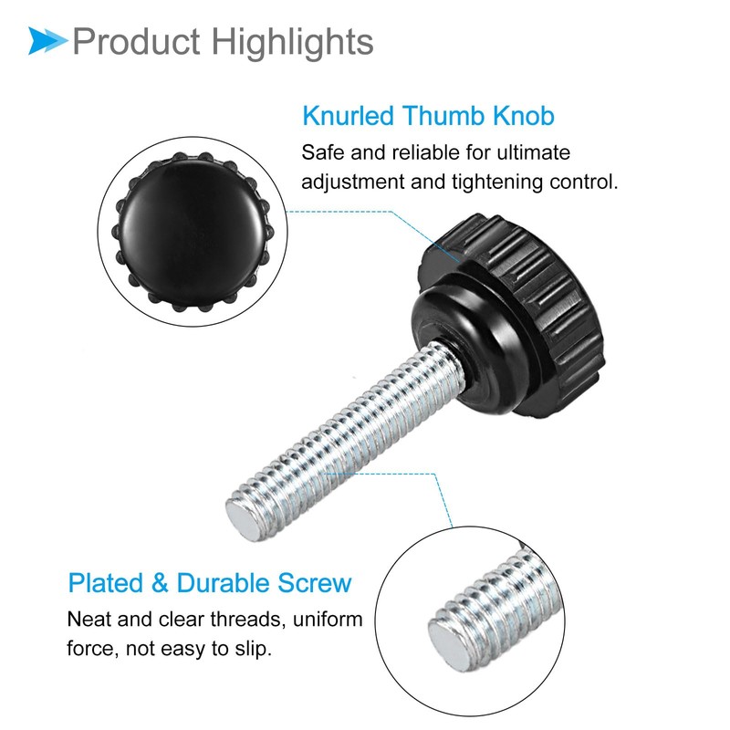 CoCud Knurling Clamp Knob M6 x 35mm Male Thread 21mm