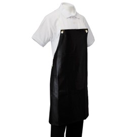 Fuji Vinyl Industrial Color Vinyl Apron, Waterproof, Leather-like, Commercial Use, Bib Plaque, Unisex, With Pockets, One Size Fits All, Black