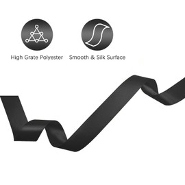 Lrybbon Double Face Black Satin Ribbon 1-1/2 Inch x 50 Yards Solid Fabric Ribbon for Gift Wrapping Craft Flower Bouquet Hair Bows Making Wedding Party Decoration Sewing Projects Valentine's Day