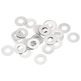 sourcing map M4 304 Stainless Steel Flat Washers, 50pcs 4x8x0.1mm Ultra Thin Flat Spacers for Screw Bolt, Electronic Repair, Automotive