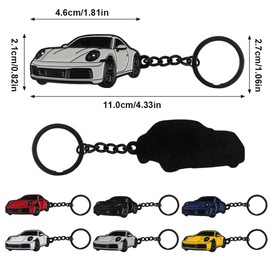 BIHEE Car Key Fob Mini Pendant Compatible with 911 Beautiful Gift Metal Keyring for Car Keys, Car Decorations, Men, Women, gray
