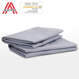 High-quality cushion cover double pack (set of 2, light grey plain) for neck support pillow Matar - cotton, double jersey, good fit, non-iron, Oeko-Tex certified, cushion cover with zip