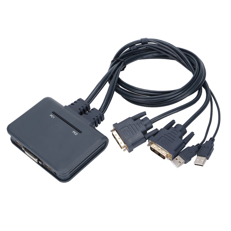 USB KVM Switch 2 Ports Wired HD Multimedia Interface KVM
